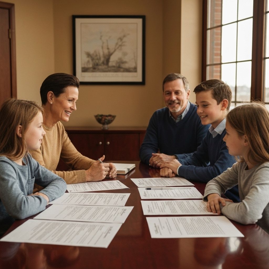 Family discussing estate planning with professional guidance